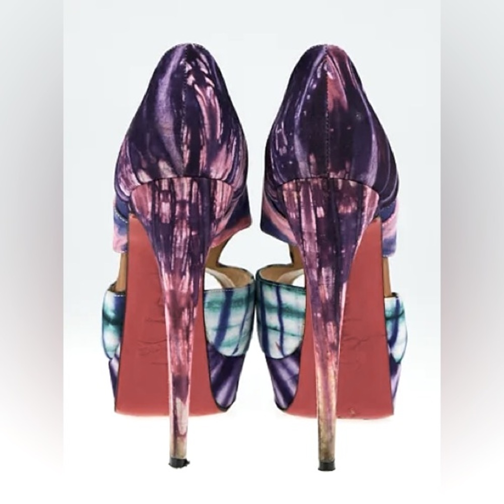Christian Louboutin Pitou Multi-coloured Cutout Platform Pumps Size 36 - Picture 2 of 6